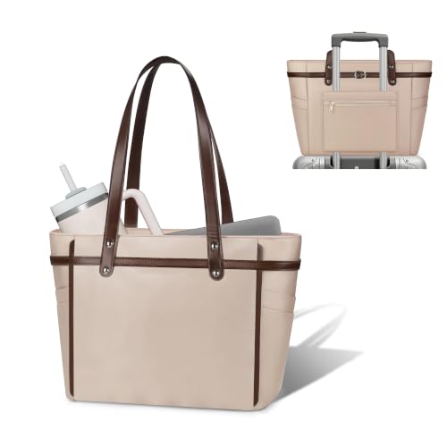 Tote Bag with Zipper, Work Tote Bag for Women, Teacher Nurse Bag (Khaki) by CTWWFS - Used condition - US$21.36