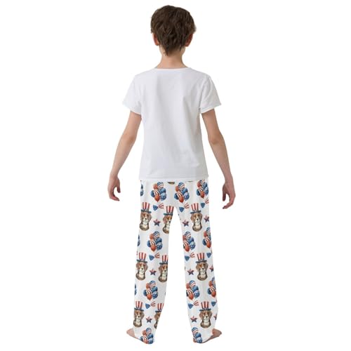 Boys' Pants American Flag with Dogs July 4th Long Bottoms Jogger Pants Elastic Waist Trousers with Pockets S-XL3