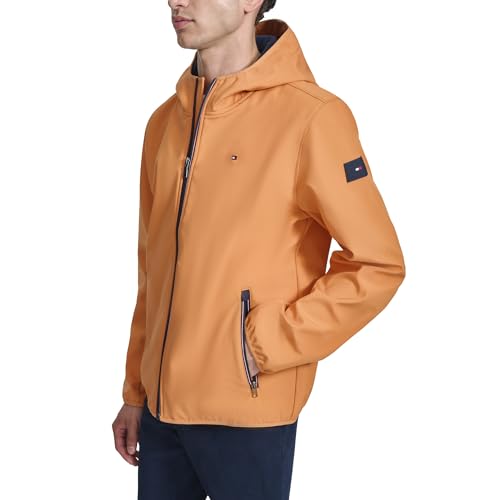 Image of Tommy Hilfiger Men's Lightweight Water Resistant Breathable Hooded Performance Softshell Jacket