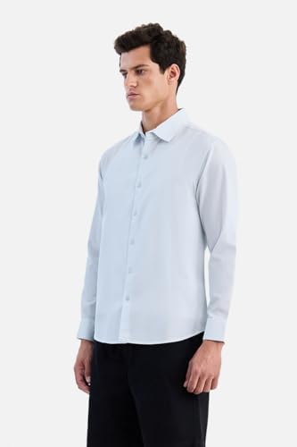 Image of SNITCH Men Casual & Formal Shirt | Regular Fit Full Sleeve Spread Collar Solid Style | 100% Cotton Breathable Woven Fabric for Everyday Wear & Stylish Office Outings