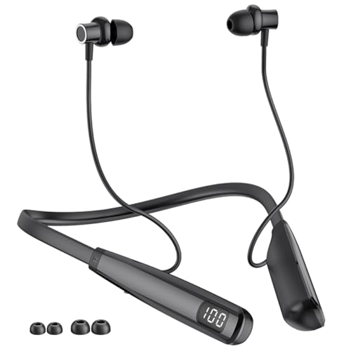 Image of SOPPY Earphones, Wireless Neckband, Sports Earphones, Bluetooth 5.4 Stereo, with Microphone, ENC Noise Canceling, Hands-Free Calling [Up to 80 Hours of Continuous Usage], IPX5 Sweatproof, Power