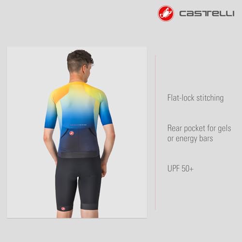 CASTELLI Men’s Tri Short, Cycling Race Swim Bike Run, Aerodynamic Triathlon Short with Tri Seat Pad & UPF 50+3