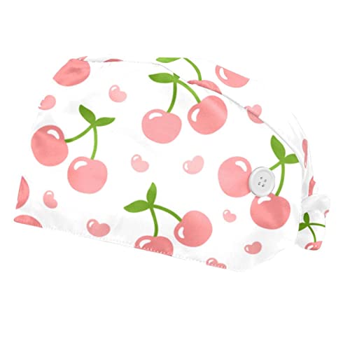 Casquettes de travail respirantes JDEZ anti-transpiration à motif cœur rose