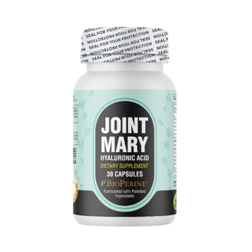 JOINT MARY Hyaluronic Acid Supplement Advanced Joint Support with Hydrolyzed Collagen Turmeric Glucosamine MSM Vitamin C 30 Capsules