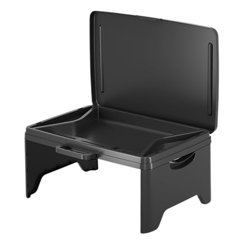 DIYEAH Portable Black Folding Lap Desk Breakfast Table Storage for Boy Girl Adults for Drawing Writing and Eating Bed Versatile Elegant Design