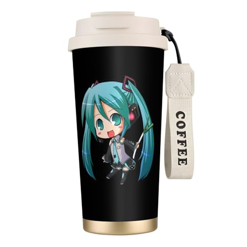 初音ミク タンブラー 500ml 蓋付き 水筒 マグボトル 真空断熱 多重構造 316ステンレス 保温保冷 直飲み 持ち運び 車 コーヒーカップ 持ち運び おしゃれ ビジネス coffee mug 男女兼用