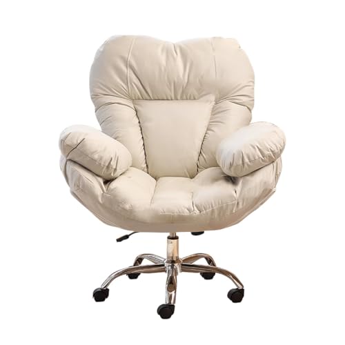 Poltrona da gioco moderna ergonomica con poggiapiedi reclinabile, ideale per camera da letto, studio, soggiorno e sala giochi, sedia reclinabile da ufficio beige