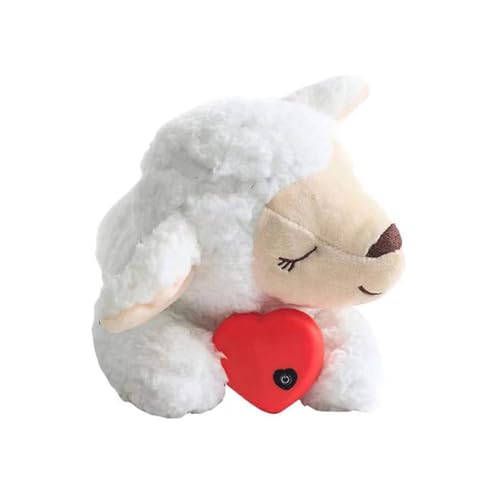 犬 おもちゃ 破れない ぬいぐるみ ハートビート 心音装置付き 分離不安解消ぬいぐるみ ペットの快適なおもちゃ 安眠枕 犬 噛む おもちゃ 抱き枕 ストレス解消 かわいい 鎮静補助玩具 犬猫用(羊)