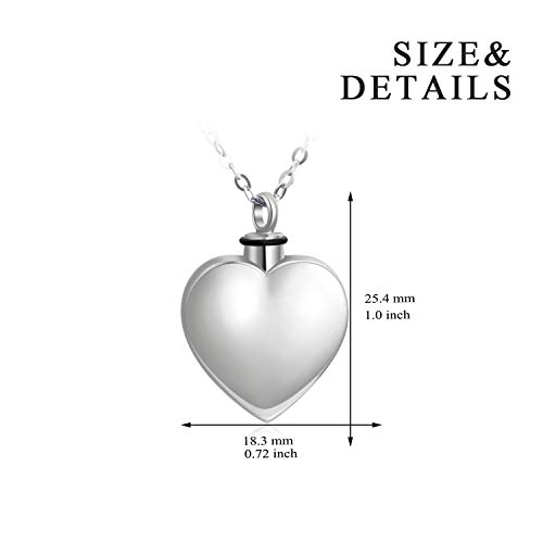 PEIMKO Cremation Keepsake Necklace for Ashes 925 Sterling Silver Love Heart Urn Necklace Personalized Gift Custom Jewelry with Any Name/Words4