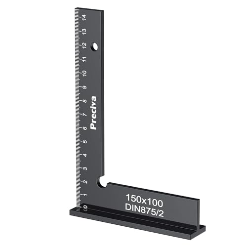 Equerre Menuisier, Preciva 150x100mm Aluminium Précision Angle Droit Bloc Règle avec Échelle,...