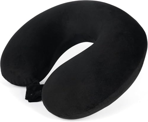 Travel Pillow Neck Pillow for Traveling U Shape Neck Pillow Airplane Portable Flight Pillow Adult Travel Neck Pillow for Plane Train Car Home Office (Type B-Black)