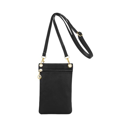 Aucuu 7 inch Small Phone Bag Crossbody Bag Leather Cellphone Bags Mini Shoulder Purse Small Shoulder Bag with Adjustable Removable Strap & Multiple Compartments for Travel Work Shopping