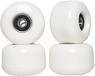 FREEDARE Skateboard Wheels with Bearings 54mm Street Wheels Skateboard Tricks (White,Set of 4)