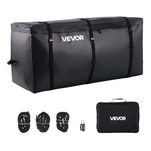 VEVOR Gepäckträgertasche für Anhängerkupplung aus wasserdichtes 840D-PVC (0,71 m³), Gepäcktasche zur Aufbewahrung auf der Ladefläche von Lkws mit verstärkten Gurten für PKW SUVs Vans Schwarz