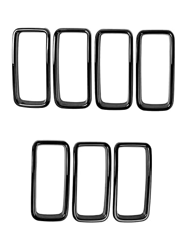 Image of Riloer 7 PCS /Set Front Upper Grille Inserts Grill Cover Trims, Car Front Center Grill Grille Cover Trim Molding, Compatible with Jeep Renegade 2019-2022