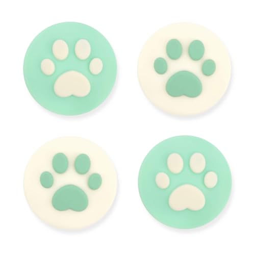 Image of GeekShare Thumb Grips Compatible with Switch /OLED /Lite, 4PCS (Cat Paw Green)