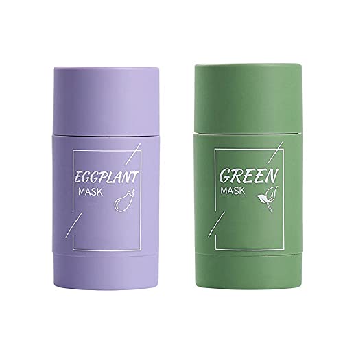 2 pcs Green Tea Mask Stick, Green Face Mask Stick,Blackhead Remover, Deep Cleans Pores, Skin Brightening,Moisturizing,Oil Control for All Skin Types of Men Women