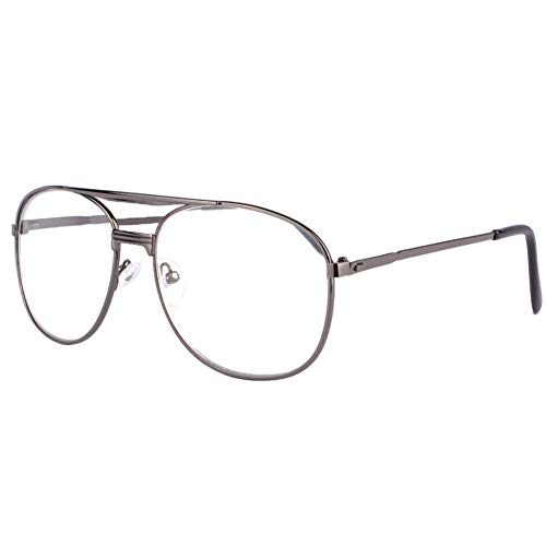 Grosses - Occhiali con lente d'ingrandimento nera, in metallo, da uomo