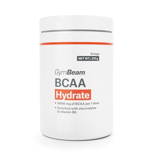 GymBeam BCAA Pulver - Aminosäuren Pulver mit BCAA Hydrate, Elektrolyten & Vitamin B6, angereichert mit Kokosnusswasserpulver, unterstützt Muskelfunktion & Energiestoffwechsel (375 g, Orange)