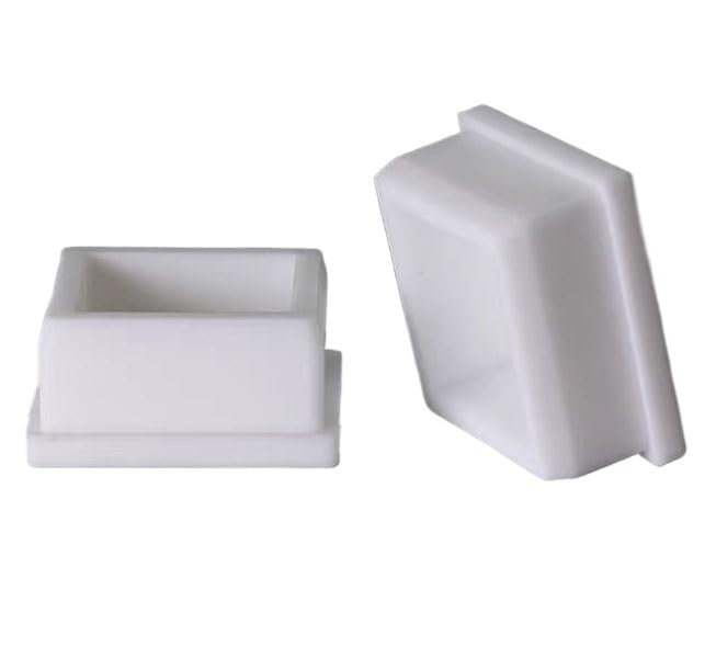 Bouchon silicone blanc 38.6mm de forme carrée pour embouts d'obturation de tube | Lot de 5 pièces