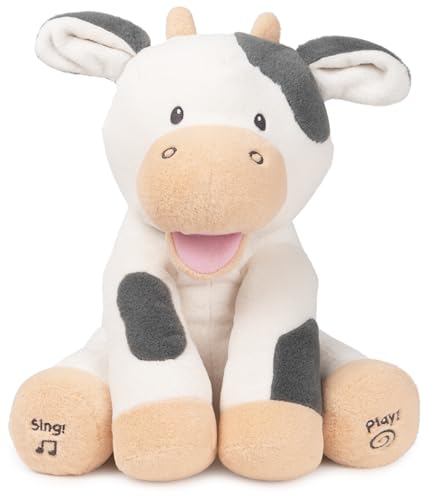GUND Buttermilch, die Kuh - qualitativ hochwertiges, interaktives, singendes Plüschtier, bewegt Ohren und Mund, für Babys ab 10 Monaten