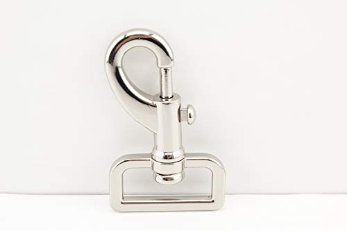 3dancraftit Swivel Snap Hooks Bolt Bar Snaps Clasp Clip Hook Slide Hook zinc alloying 1.25 inch / 32mm (Eye Size) 2 Pieces Nickel T79