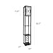 Simple Designs LF1015-BLK Three Shelf Etagere Organizer Storage and Wine Rack Floor Lamp with White Linen Shade, Black