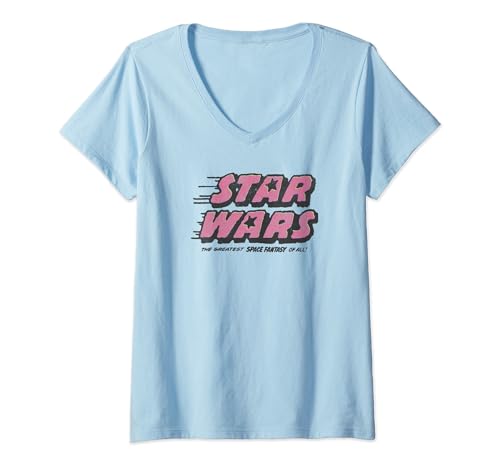 T-shirt Star Wars homme col V vêtement imprimé de science-fiction noir