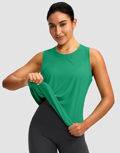 Image of Women's Workout Tops Racerback Athletic Tank Tops Sleeveless Loose Fit Yoga Running Gym Shirts for Women