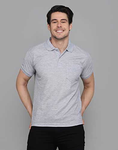 Image of INKKR Men's Polo Neck Half Sleeve Cotton Blend Regular Fit T-Shirt With Pocket