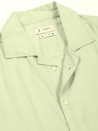 Image of Thomas Scott Men Half Sleeves Camp Collar Oversize Fit Solid Casual Shirt