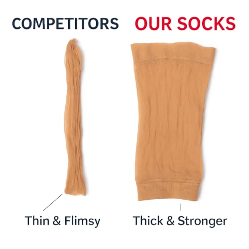 Leather Hero Disposable Try On Socks - Tan, 72 Pairs/144 Pieces, Beige, One Size Short