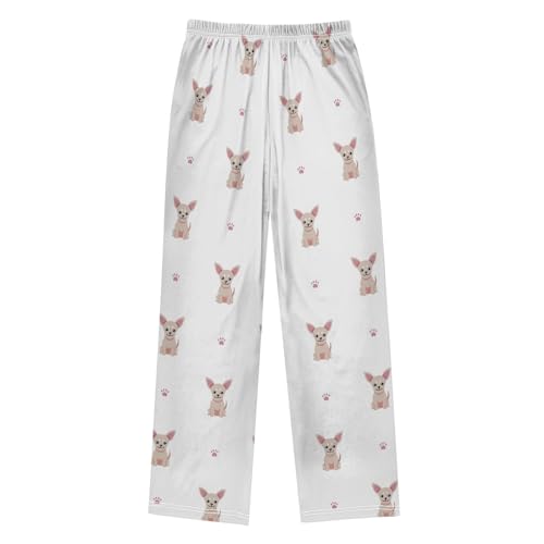 Cute Chihuahua Boys Pants Boys Athletic Pants Long Pant for Boywith Pockets Wide-Leg Size 6-14Y2