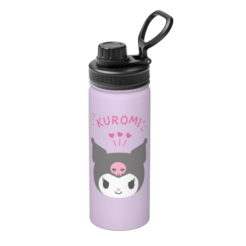クロミ ちゃん 魔法瓶 水筒 スポーツウォーターカップ スポーツボトル 直飲み ステンレス マグ ボトル 大容量 ポータブル こぼれ防止 持ち手付き 真空断熱 持ち運びが簡単 保温保冷 アウトドア 登山 自転車 遠足 男女兼用 18oz