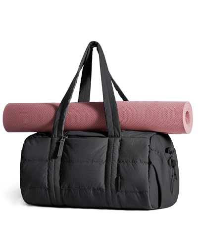 Image of BAGSMART Reiki Gym Bag for Women Puffy Yoga Mat Travel Weekender Duffle Bag