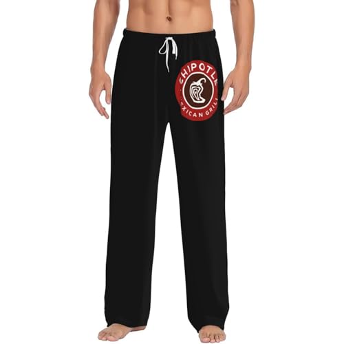 Black Chipotle Mexican Grill Men'S Pajama Pants Sleep Pant With Pockets And Drawstring