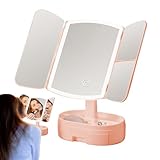 zwxqe Led Mirror,Make up Mirror with Light - Rechargeasble Cossmetic Beausty Accessories for Batshroom Dorm Bedroom Travelings