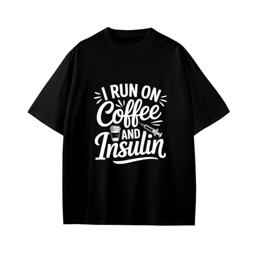 Funny I Run On Coffee and Insulin Boys Girls Teens T-Shirt Anime Gift