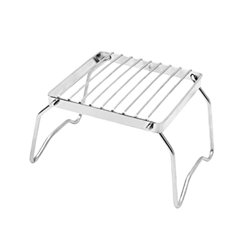 FONDOTIN Portable Folding Bbq Grill Collapsible Barbecue Grill for Camping 304 Stainless Steel Park Home Use