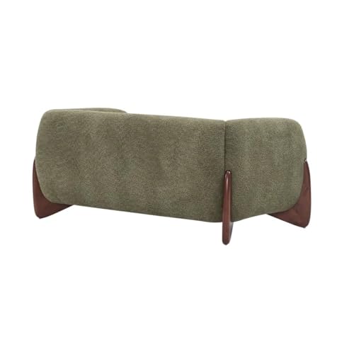 Image of Boucle Upholstered 5-Seater Sofa and Loveseat Olive Green