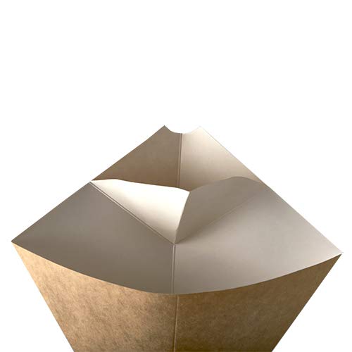 Papstar - 10 x 50 Cornet de frites avec compartiment pour la sauce "pure" 19,5 cm x 16,5 cm marron/blanc volume 100 g