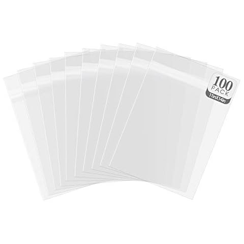 Golden State Art, Pack of 100 11 1/4 x 14 1/8 Clear Bags for 11x14 Mat Matting Cover