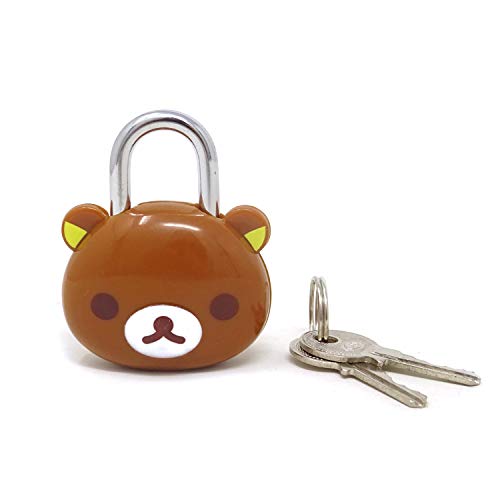 Honbay Cute Brown Bear Lock Padlock with Keys for Suitcases, Backpacks and Lockers