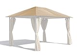 Tamaño: 400 x 300 cm GRASEKAMP Qualität seit 1972 48281 - Techo de Repuesto para cenador de jardín, 3 x 4 m, Color Beige