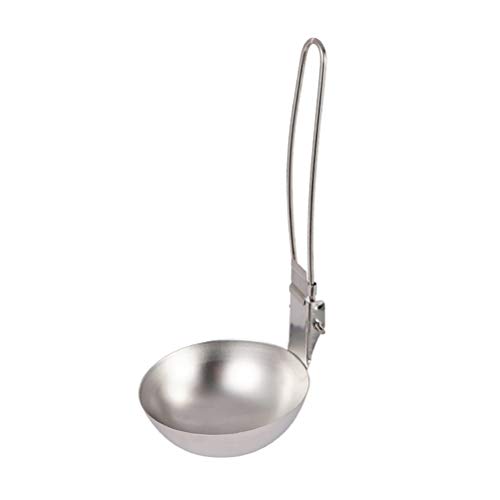 Abaodam Cuchara de camping al aire libre de acero inoxidable cuchara plegable utensilios de cocina vajilla
