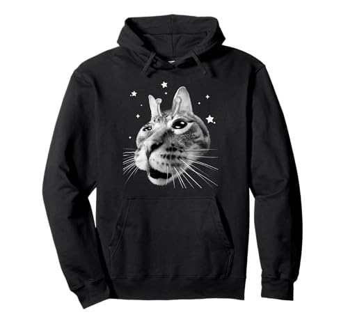 Y2K Alien Cat UFO Meme Retro Vintage Space Kitty Funny Shirt Pullover Hoodie