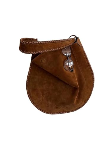 Sac fourre-tout rétro en daim marron : l'esprit bohème artistique pour vos journées