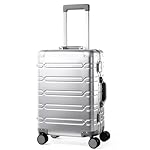 All Aluminum Carry On Luggage 22x14x9 Airline Approved，Zipperless Luggage Premium Aluminum Suitcase Luggage, Hard Shell Carry On Luggage with Spinner Wheels (silver, 20inch)