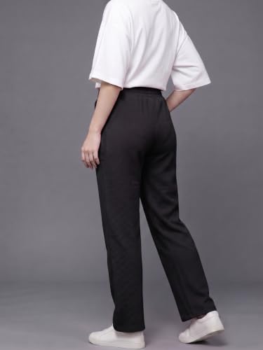 Image of Mehrang Women's Wide-Leg Side Pocket Trouser|Palazzo Pants|High Waist Trousers with Drawstring|Lightweight Casual & Travel Wear|Women Trousers Pants | Trousers Flared Korean Style