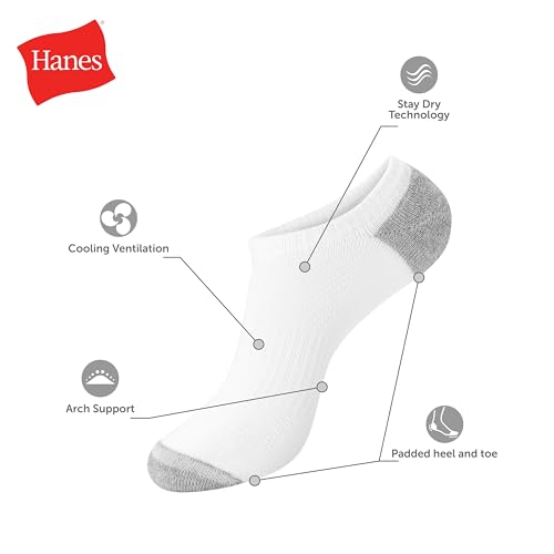 Image of Hanes Men's Socks, Active Cool X-temp Lightweight Moisture-wicking Cushioned Ankle, Crew and No Show, 12 and 14 Pair Packs